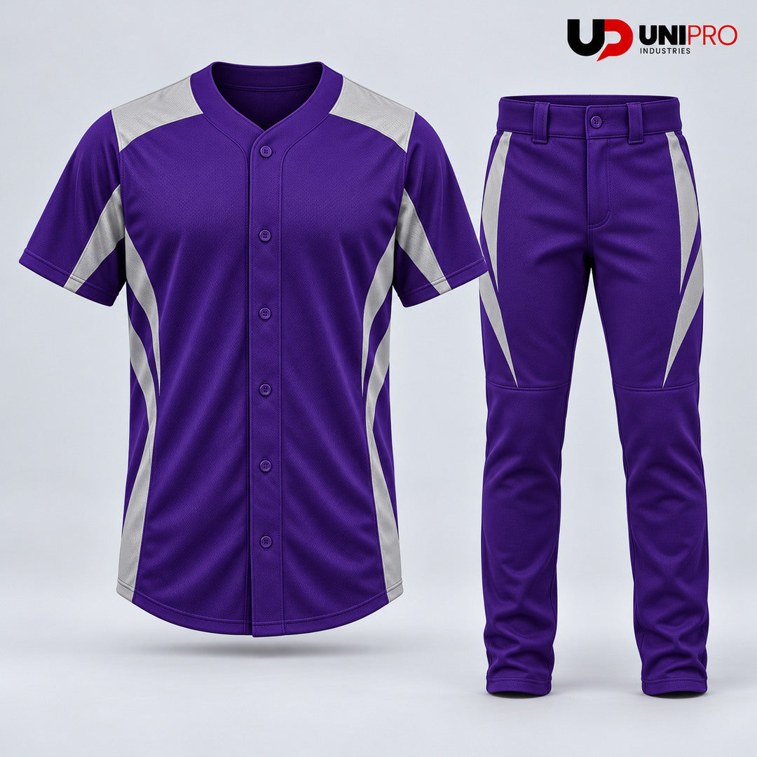 Purple & Silver Angles Baseball Uniform