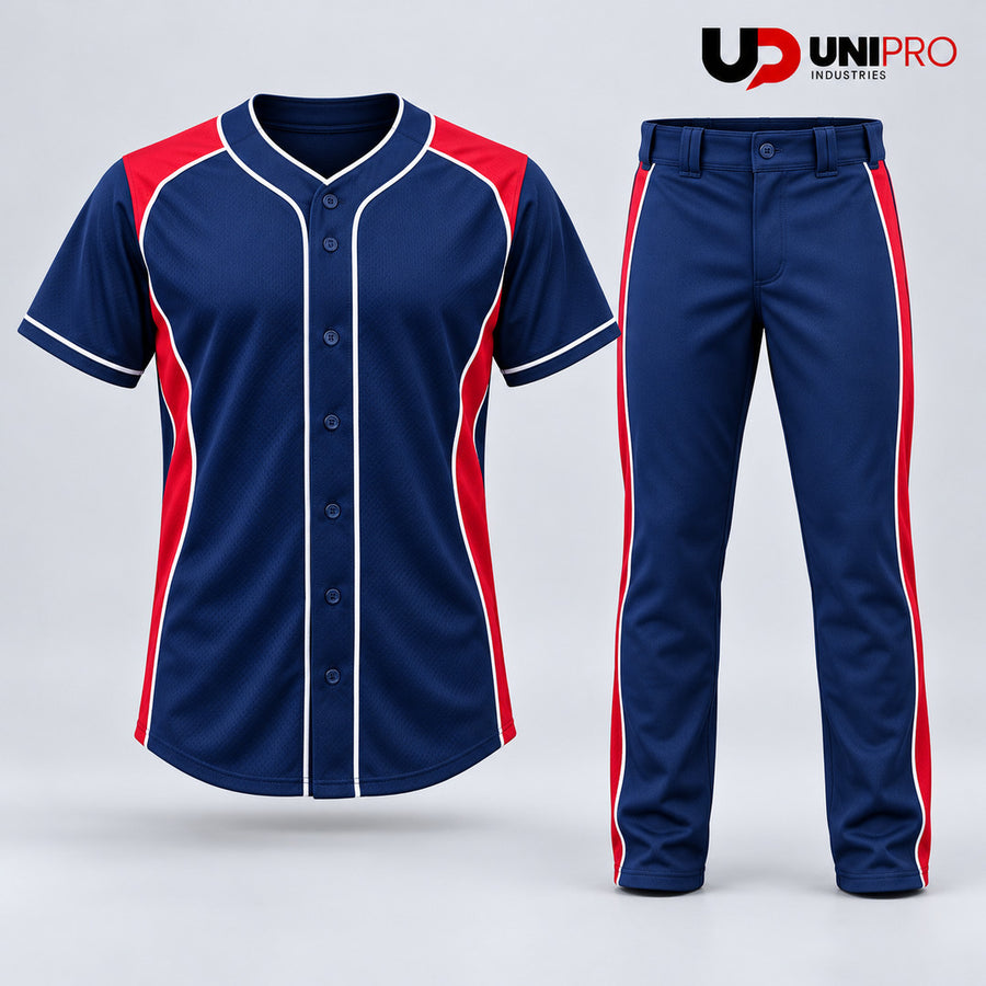 Midnight Navy & Red Baseball Uniform