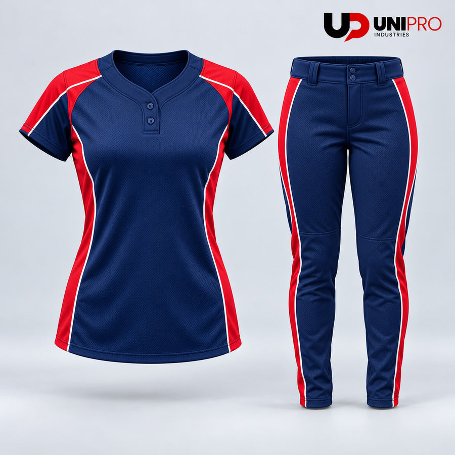 Midnight Navy & Red Softball Uniform