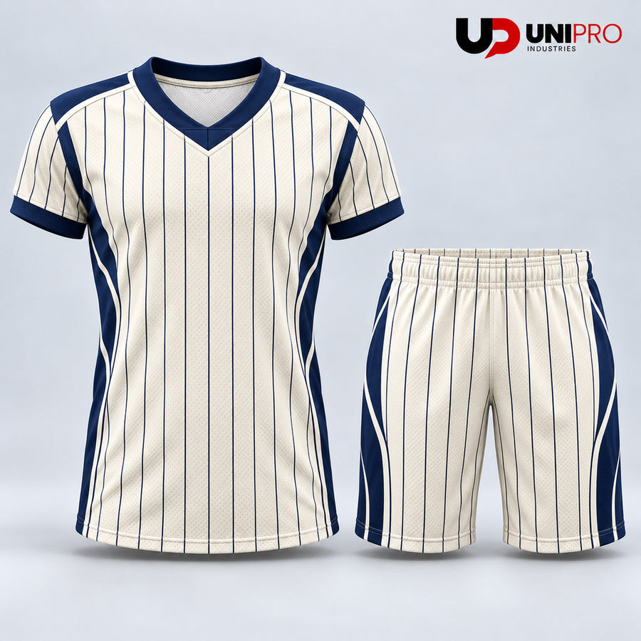 Ivory & Navy Pinstripe 7on7 Uniform