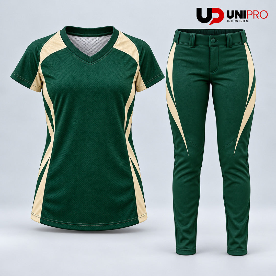 Forest Green & Cream Chevron Softball Uniform