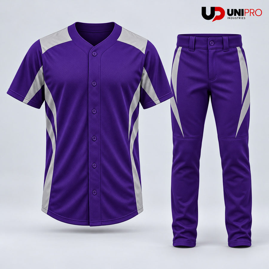 Purple & Silver Angles Baseball Uniform