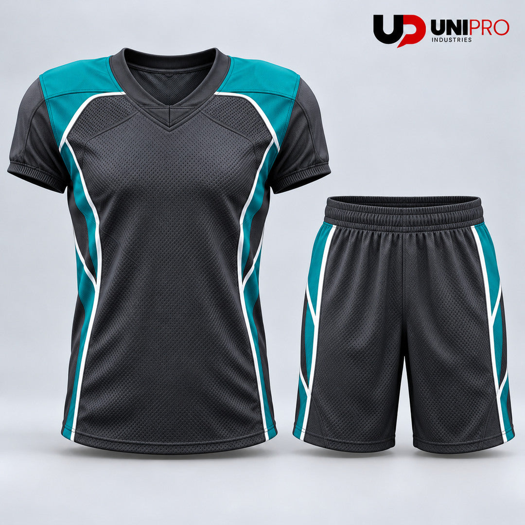Charcoal & Teal Wave 7on7 Uniform