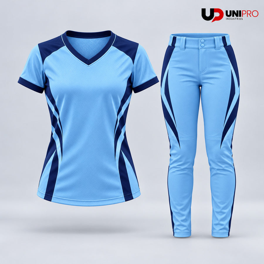 Ice Blue & Midnight Geometry Softball Uniform