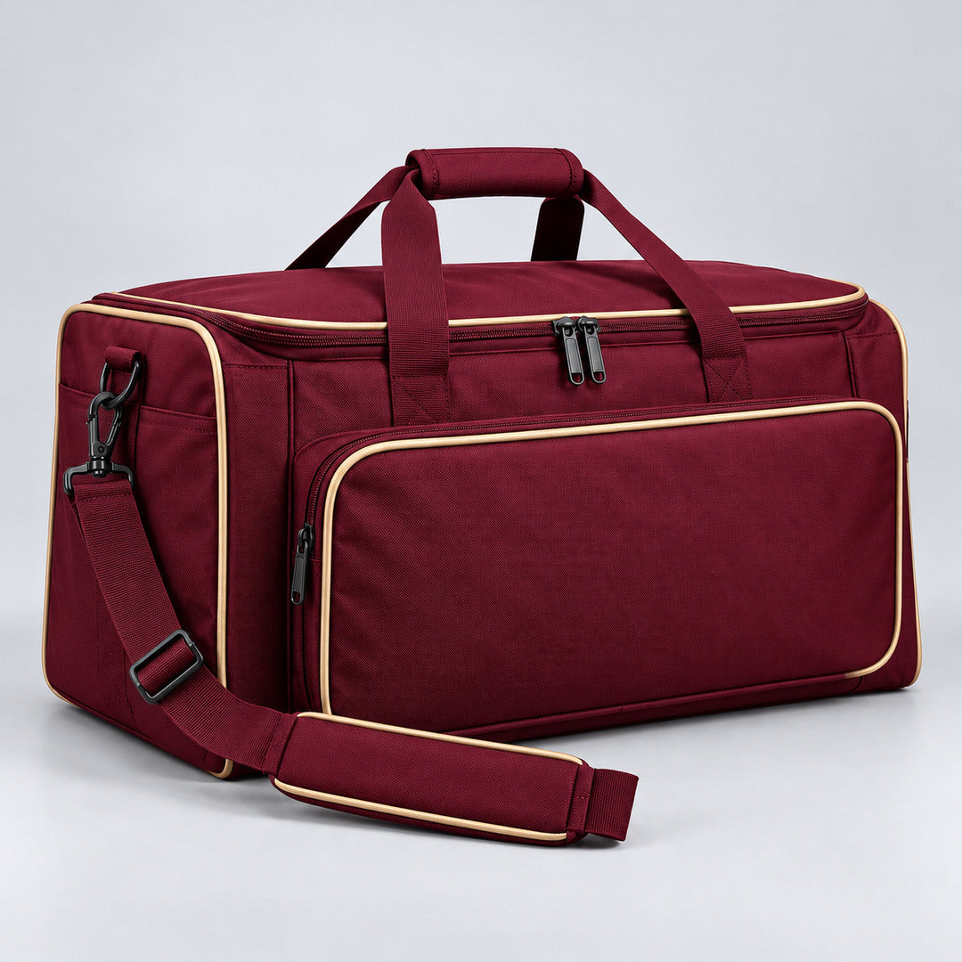 Burgundy & Champagne Sports Player Bag