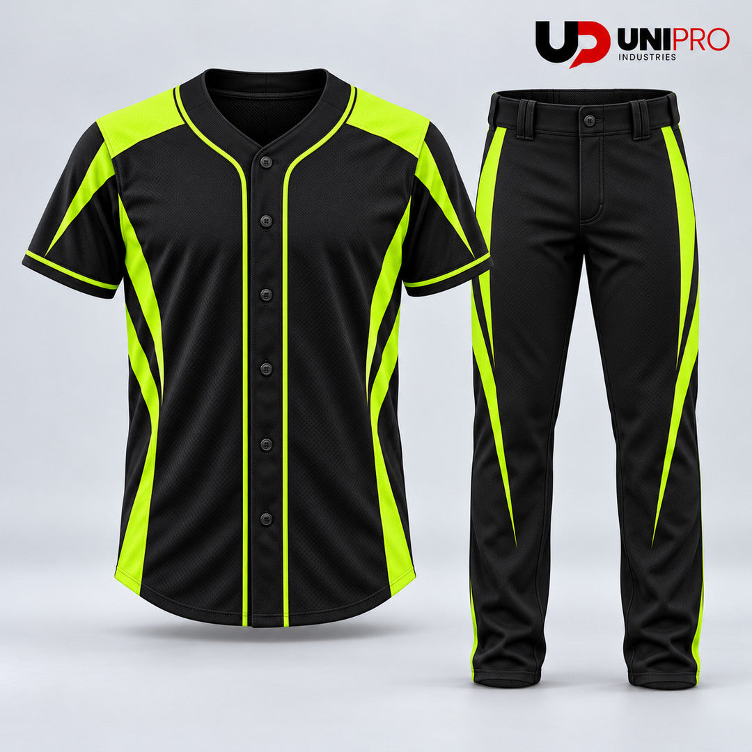 Black & Lime Speedline Baseball Uniform